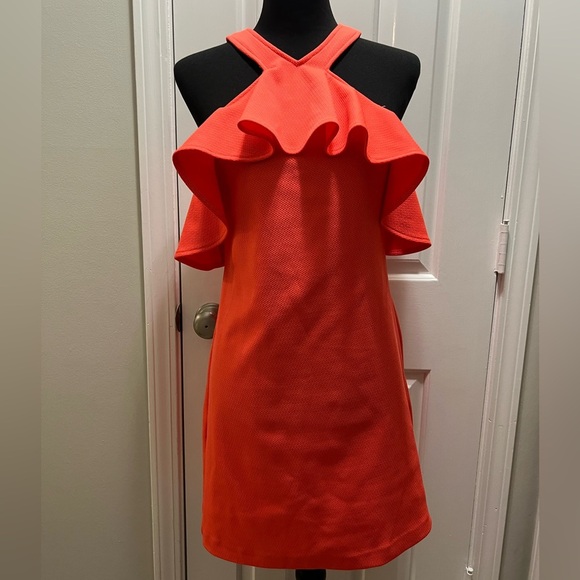 Trina Turk Women's Jurnee Ruffle Cold Shoulder Dress Size 6 - Picture 1 of 6